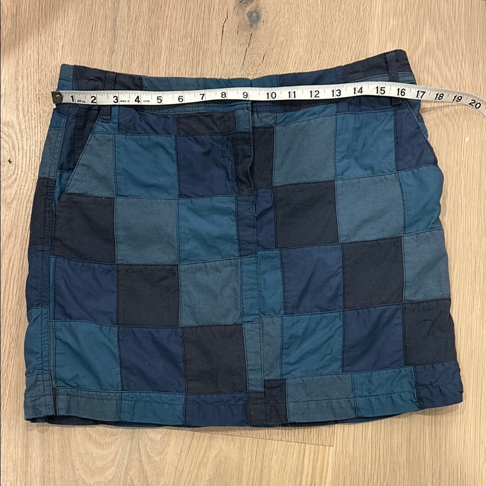 LOFT Patchwork Mini Skirt - Blue Tones